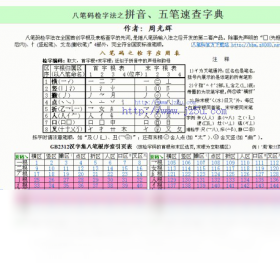 八笔码检字法之拼音五笔速查字典
