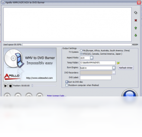 Apollo WMV/ASF/ASX to DVD Burner